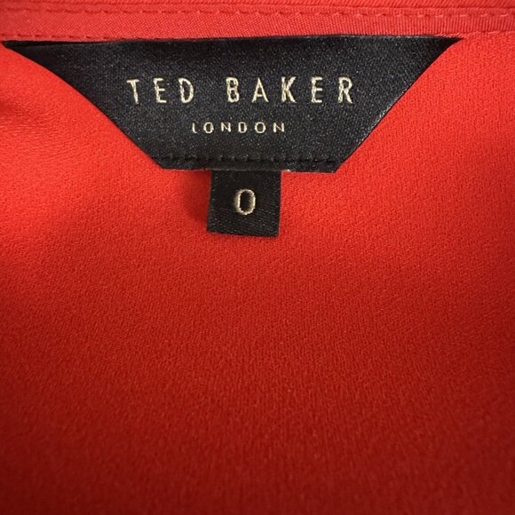 NWT Ted Baker Mertica Romper Shorts Women 0 US Size 0-2 Coral Red 3/4 Sleeves - Picture 5 of 11